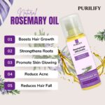 Purilify Rosemary Oil – Cold Pressed | 100% Pure & Chemical-Free | Hair Growth, Skin Glow & Stress Relief – 120ml - Image 4