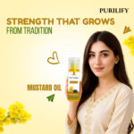 Purilify Mustard Oil – Cold Pressed | 100% Pure & Chemical-Free | Hair Strength, Skin Care & Cooking Use – 120ml - Image 3