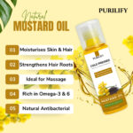 Purilify Mustard Oil – Cold Pressed | 100% Pure & Chemical-Free | Hair Strength, Skin Care & Cooking Use – 120ml - Image 4